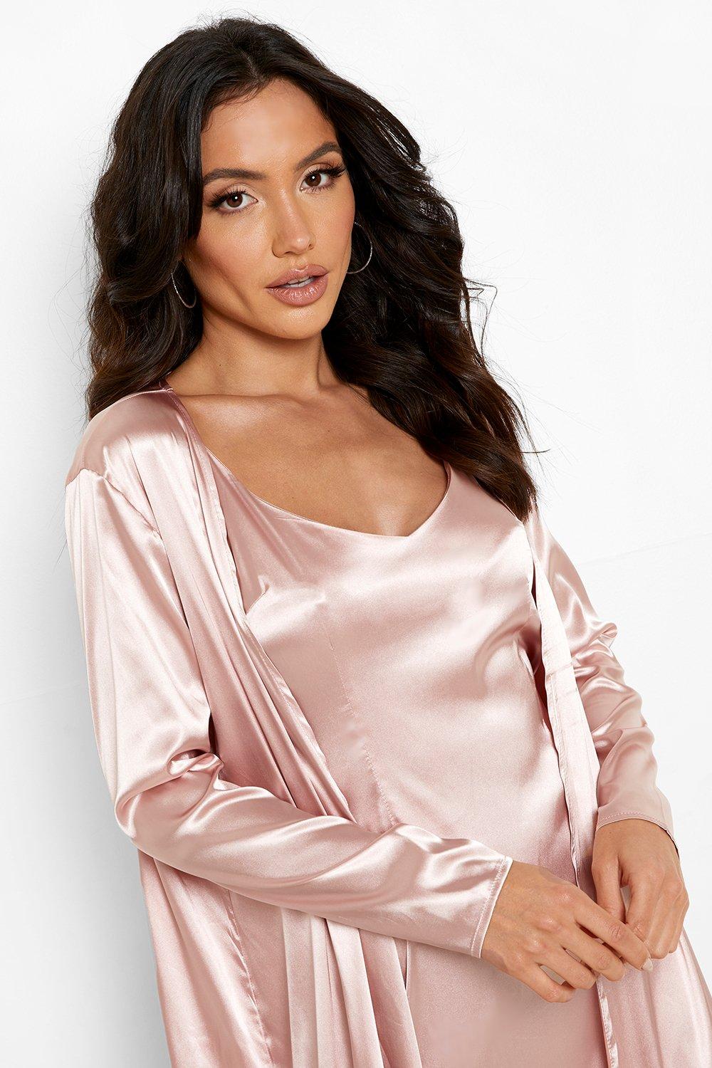 Pink satin hot sale duster jacket